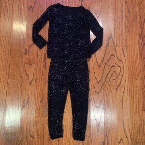 Kyte Baby Constellation Star Celestial Print Pajama Set | Black Silver | 3T